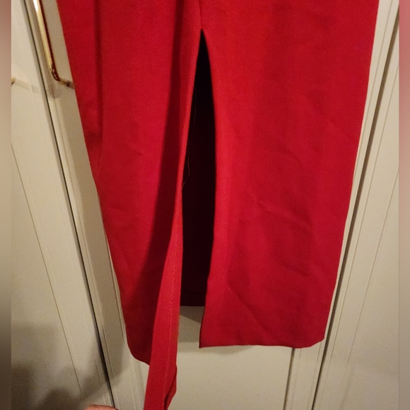 Zara Red Long Sleeve Midi Dress BNWT - Picture 6 of 9